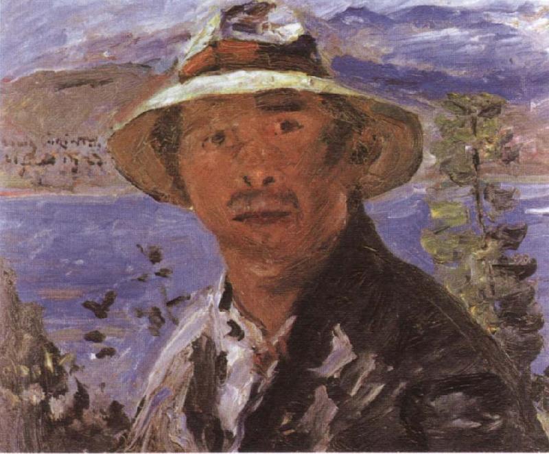 Lovis Corinth Self-Portrait in a Straw Hat Sweden oil painting art